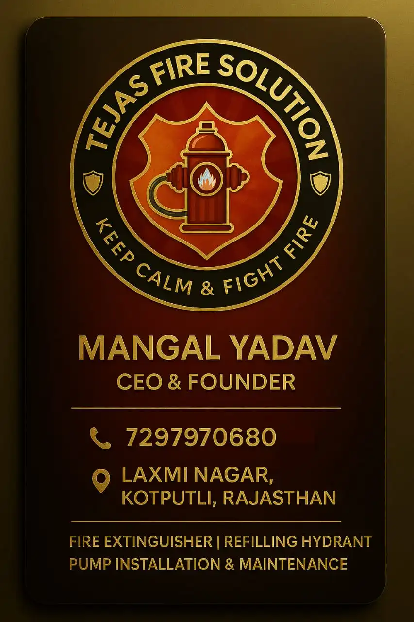 Fire Safety Training Award - Tejas Fire Safety Achievement Certificate